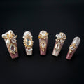 "Pearl Court" Luxury Pink Gold Pearl Jewel Press-On Nails - Coffin Nails