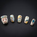 "Seraphic Doll" Fantasy Colorful 3D Doll Jewel Press-On Nails - Coffin Nails