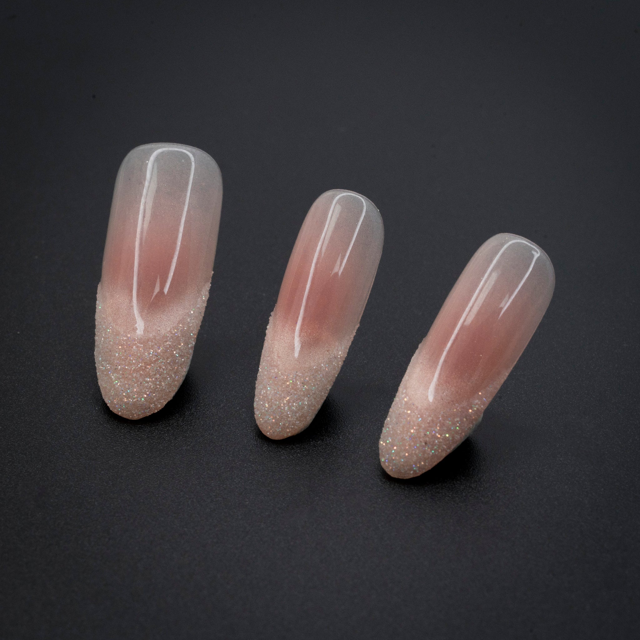 "Sugar Bloom" Luxury Glitter Sweet Press-On Nails - Almond Nails